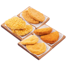 Kipschnitzel naturel, saté of krokant,
kipburger of kip cordon bleu
2 pakjes van 2 stuks à 100-125 gram